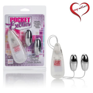 SE1104-05-2 California Exotics Pocket Exotics Double Bullet Silver