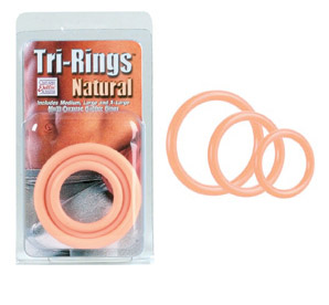 SE1421-01-2 California Exotics Tri-Rings Natural
