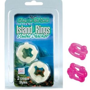 SE1437-04-2 California Exotics Silicone Island Rings Double Stacker Pink