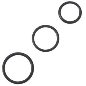 70026 Spartacus 3 Piece Rubber Cock Ring Set (Black) SPR 14