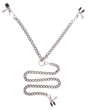 70058 Spartacus Nipple Clips With Y Chain & Clip SPY F2