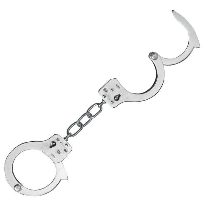 71004<br> Spartacus<br> Nickel Single Lock Handcuffs<br> BSPL-08G1B 71004 Spartacus Nickel Single Lock Handcuffs BSPL-08G1B