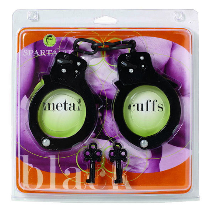 71030 Spartacus Black Coated Steel Hand Cuffs BSPL-08G1A