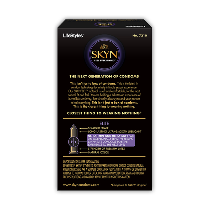 A07210<br> Lifestyles Condom<br> SKYN Elite<br> 10 Pack A07210 Lifestyles Condom SKYN Elite 10 Pack
