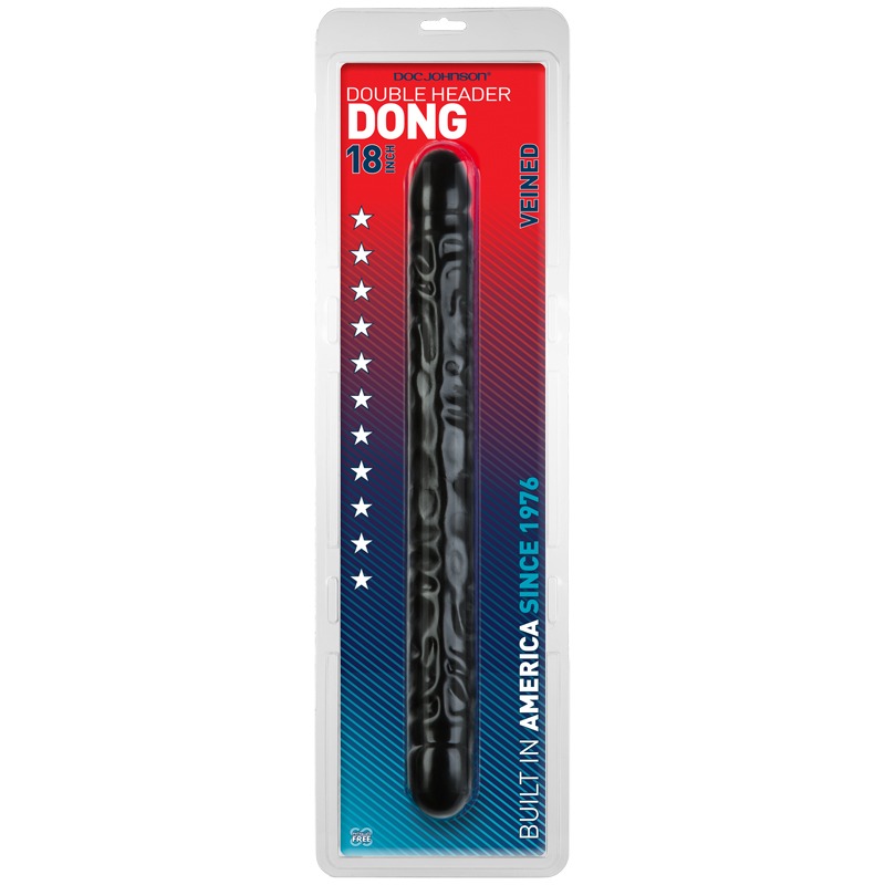 D0211-01 CD Doc Johnson 18” Veined Double Header Black