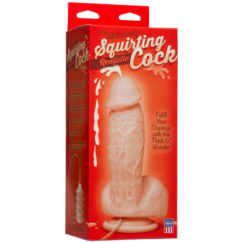 D0274-00 BX Doc Johnson The Amazing Squirting Realistic® Cock White