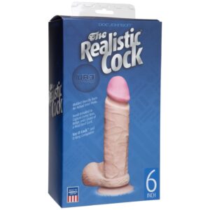 D0276-01 CL Doc Johnson 6” Realistic Cock Vanilla