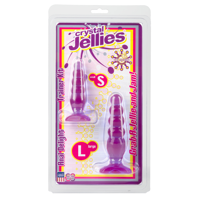 D0283-12 CD Doc Johnson Crystal Jellies Anal Trainer Kit Purple