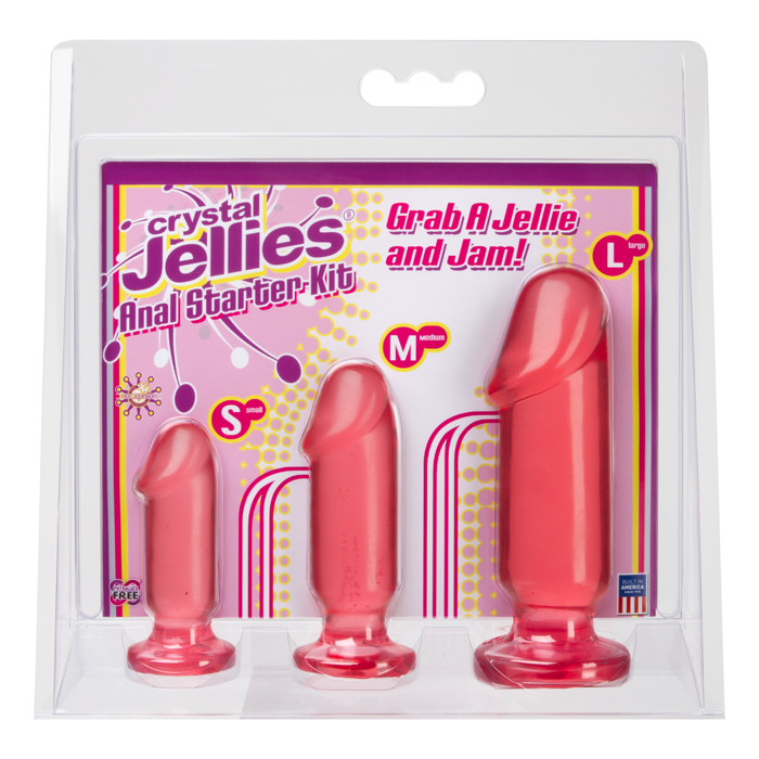 D0283-20 CD Doc Johnson Crystal Jellies Anal Starter Kit Pink