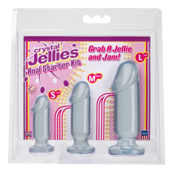 D0283-21 CD Doc Johnson Crystal Jellies Anal Starter Kit Clear