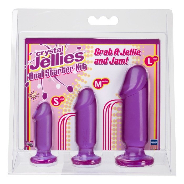 D0283-22 CD Doc Johnson Crystal Jellies Anal Starter Kit Purple