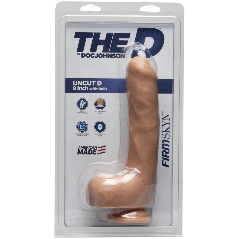 D1705-73 CD Doc Johnson The D 9” with Balls Uncut D FirmSkin Vanilla