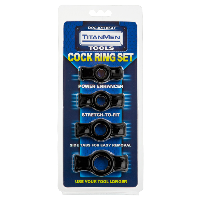 D3503-05 CD Doc Johnson  TitanMen Cock Ring Set Black