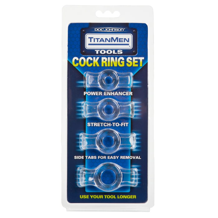 D3503-07 CD Doc Johnson  TitanMen Cock Ring Set Clear