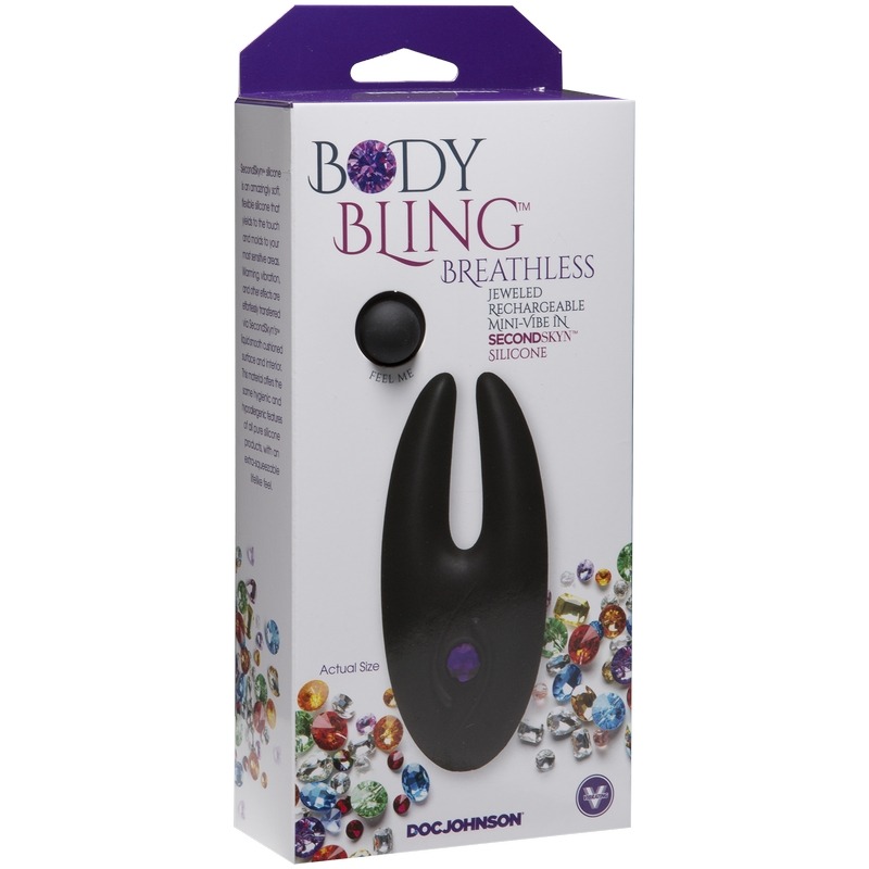 D7018-05 BX Doc Johnson Body Bling Breathless Rechargeable Mini Vibe Purple
