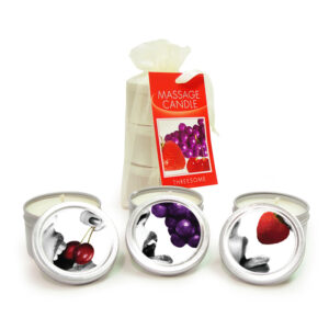 EB3200  Earthly Body Threesome Massage CandlesThree 2 oz. Edible Massage Candles