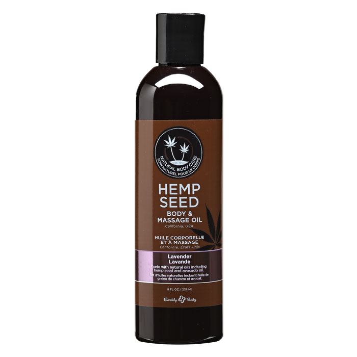 EB4002  Earthly Body 8 oz. Hemp Seed Massage Oil Lavender