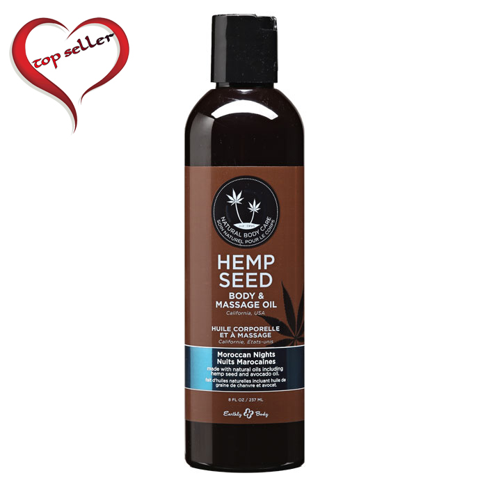 EB4006  Earthly Body 8 oz. Hemp Seed Massage Oil Moroccan Nights