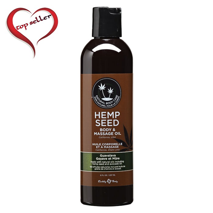 EB4008  Earthly Body 8 oz. Hemp Seed Massage OilGuavalava
