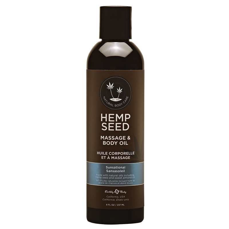 EB4027 Earthly Body  8 oz. Hemp Seed Massage Oil Sunsational