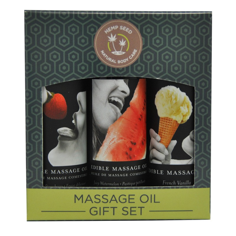 EB4609 Earthly Body  2 oz Edible Massage Oil Gift Set