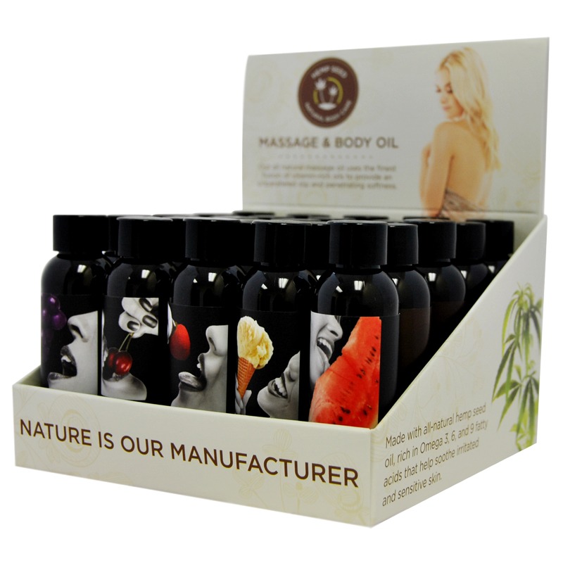 EB4610 Earthly Body 2 oz. Edible Massage Oil Display of 25
