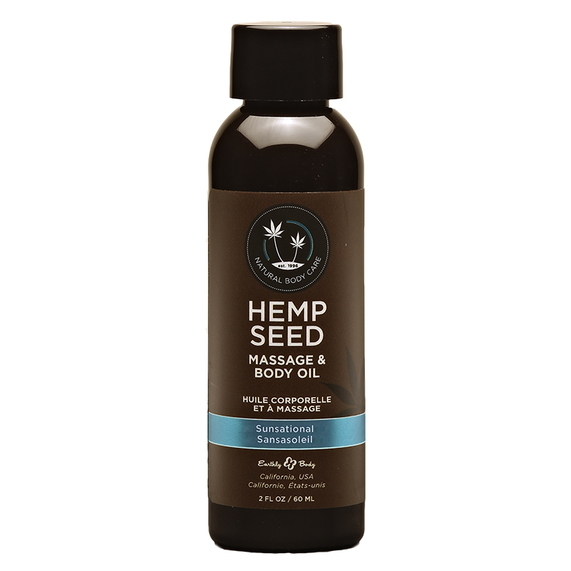 EB5210 Earthly Body 2 oz. Hemp Seed Massage Oil Sunsational