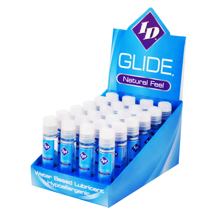ID2029 ID Lubricants 1 oz Glide Pocket Bottle  Display of 24