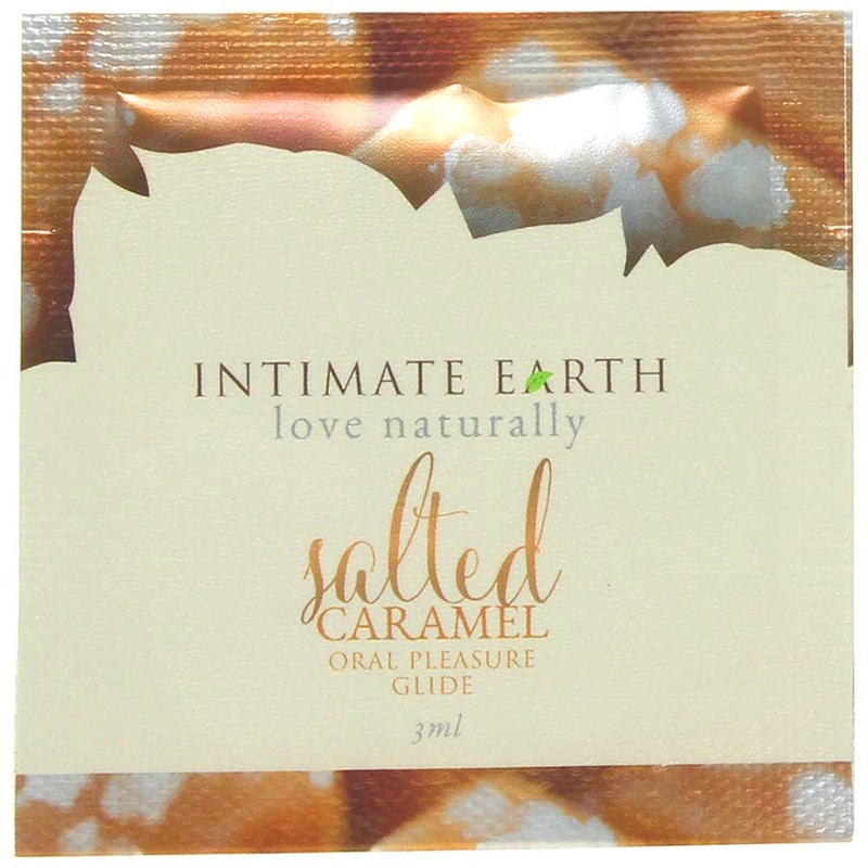 INT038F Intimate Earth3 ml Flavored Lubricant Pouch Salted Caramel