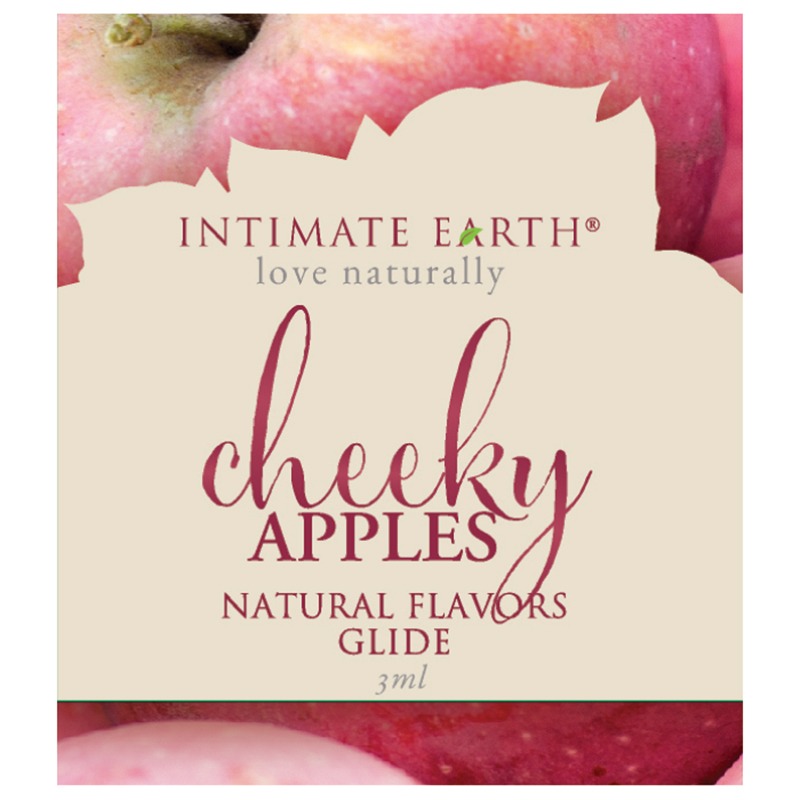 INT041F Intimate Earth3 ml Flavored Lubricant Pouch Cheeky Apples