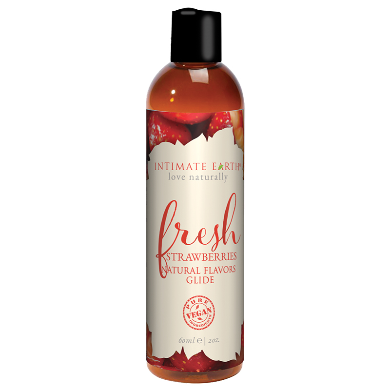 INT042-60IE Intimate Earth 60 ml Flavored Lubricant Fresh Strawberries
