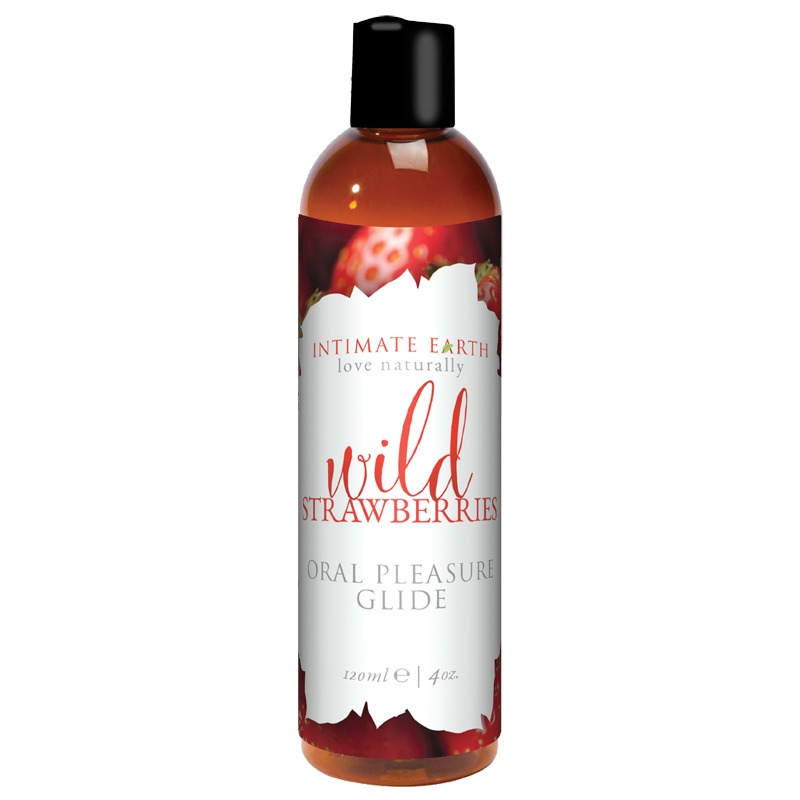 INT042-120IE Intimate Earth 120 ml Flavored Lubricant Fresh Strawberries