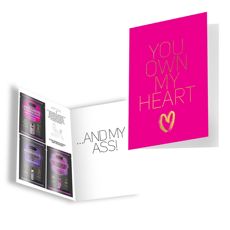 KAM14002 Kama Sutra Naughty Notes Greeting Card You Own My Heart