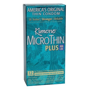 M06012 Kimono Micro Thin Condomwith Aqua Lube12 Pack