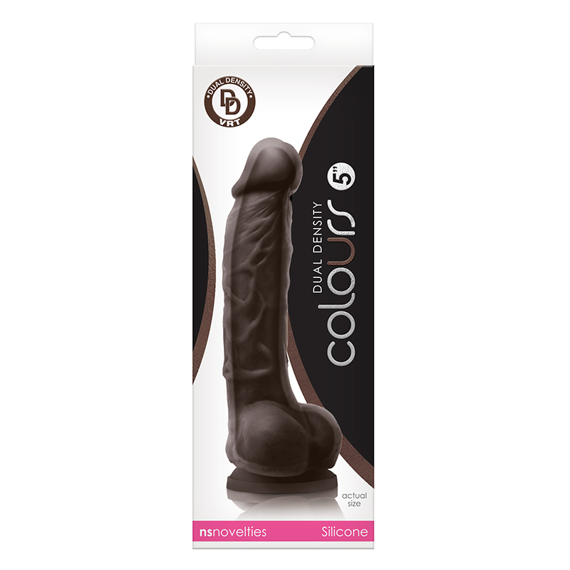 NSN0403-19 NS Novelties Colours Dual Density 5" Dildo Dark Brown