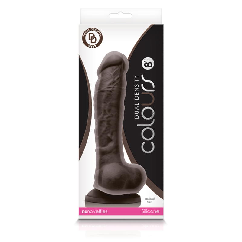 NSN0403-29 NS Novelties Colours Dual Density 8" Dildo Dark Brown