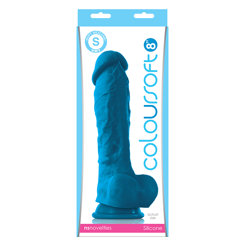 NSN0410-37 NS Novelties ColourSoft 8" Soft Dildo Blue