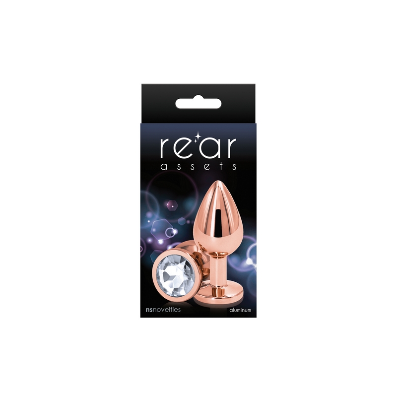 NSN0961-21 NS Novelties Rear Assets Rose Gold Medium Clear