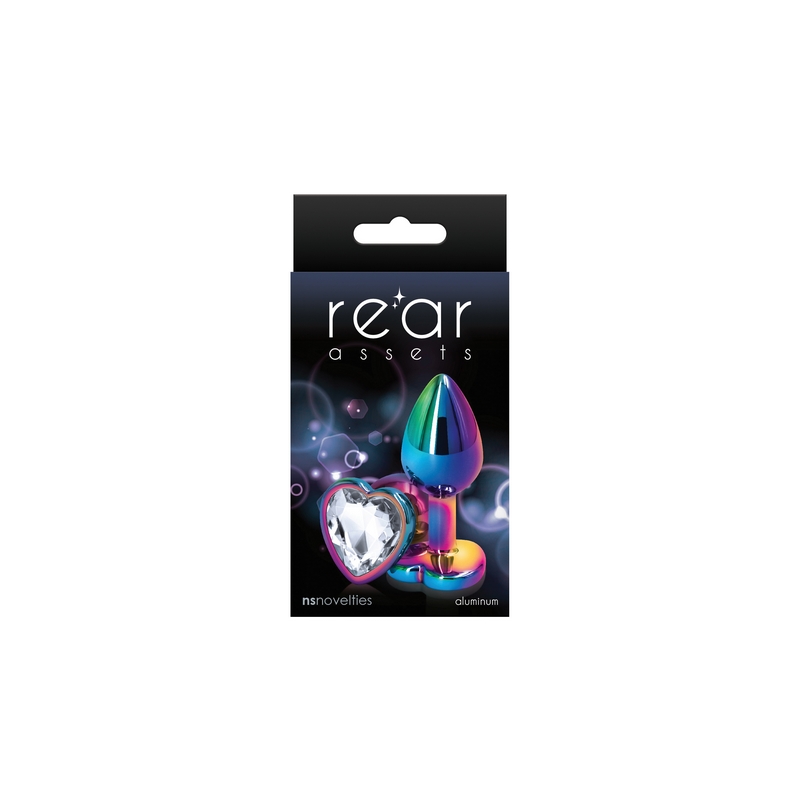 NSN0962-11 NS Novelties Rear Assets Multicolor Heart Small Clear