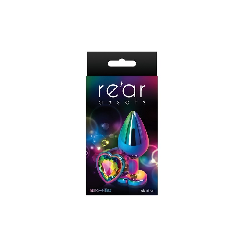 NSN0962-29 NS Novelties Rear Assets Multicolor Heart Medium Rainbow