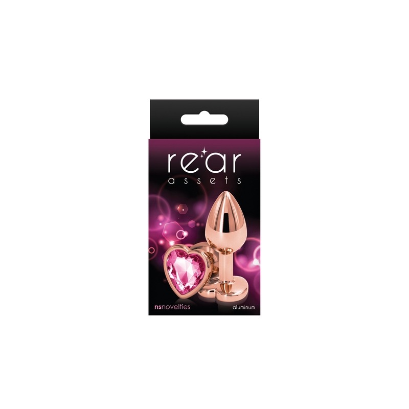 NSN0963-14 NS Novelties Rear Assets Rose Gold Heart Small Pink