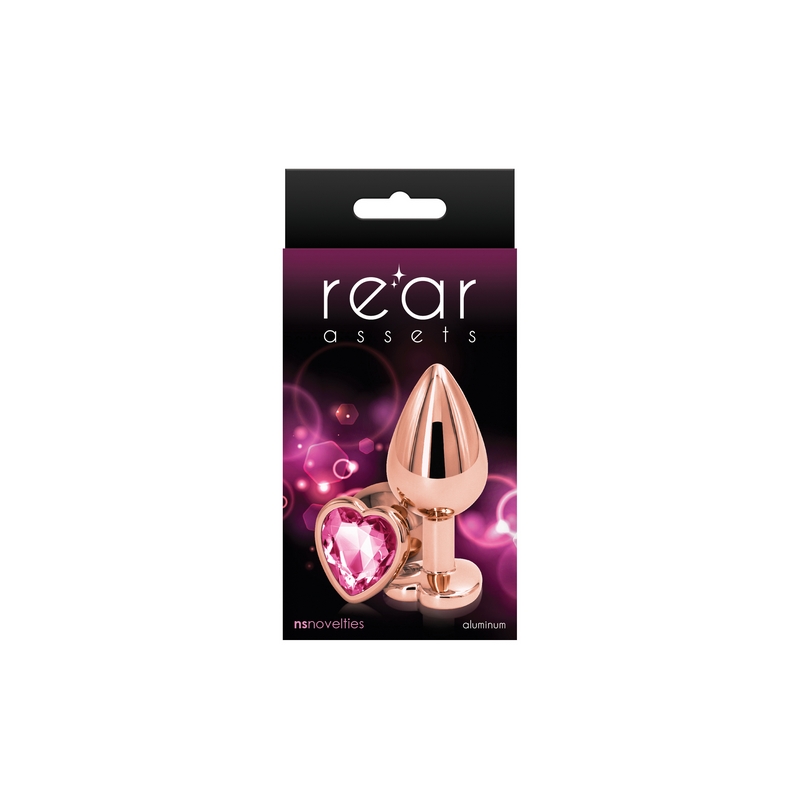 NSN0963-24 NS Novelties Rear Assets Rose Gold Heart Medium Pink