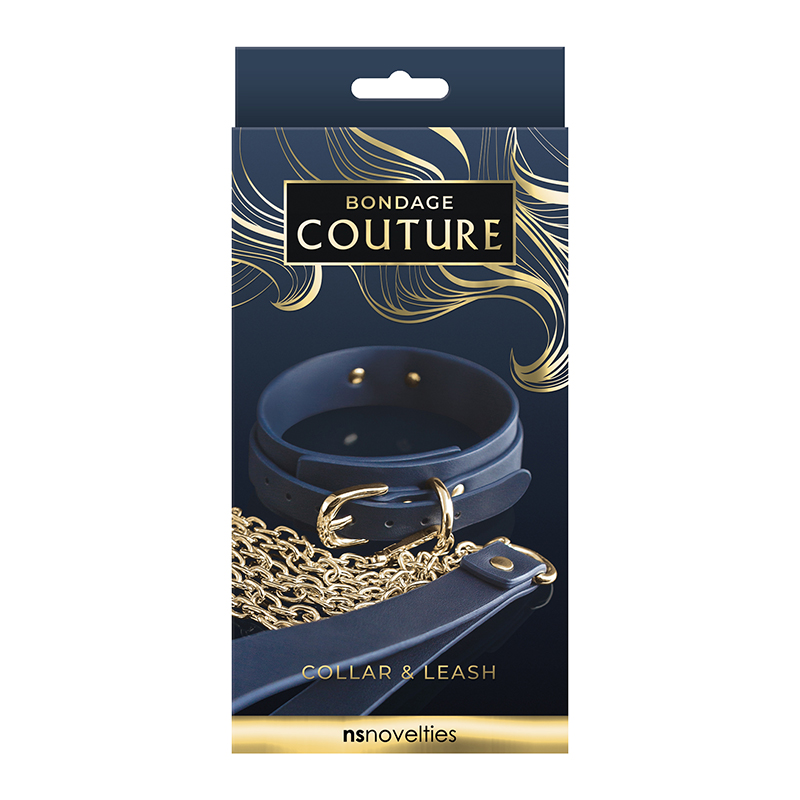 NSN1306-27 NS Novelties Bondage Couture Collar & Leash Blue