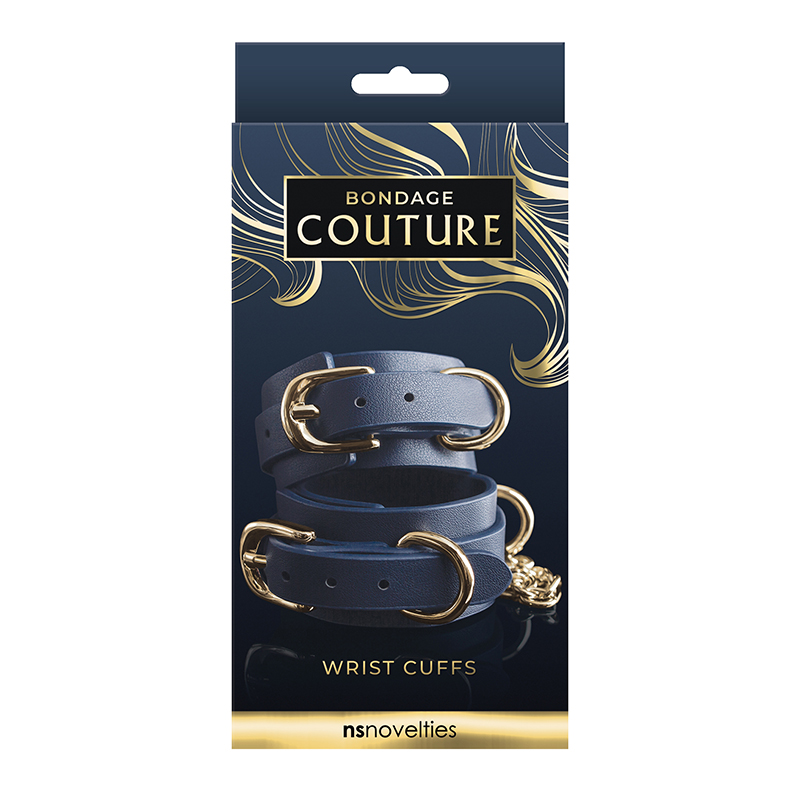 NSN1306-37 NS Novelties Bondage Couture Wrist Cuff Blue