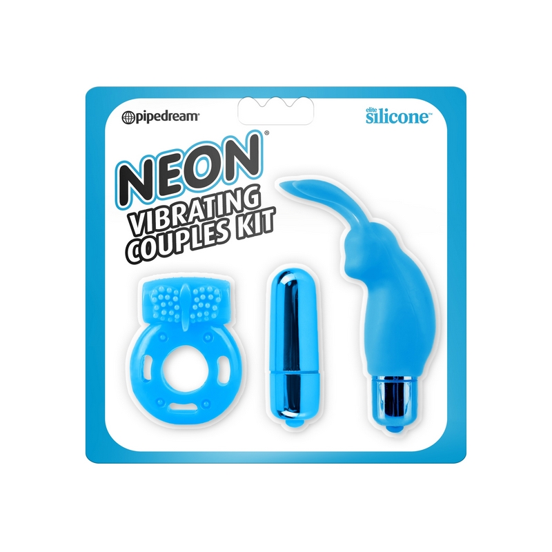 PD1441-14 Pipedream ProductsNeon Vibrating Couples Kit Blue