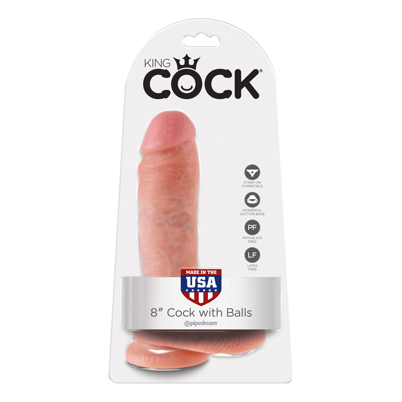 PD5507-21 Pipedream Products King Cock  8" Cock with Balls Beige