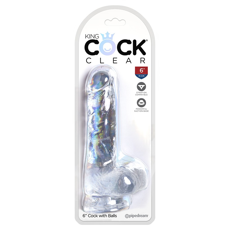 PD5752-20 Pipedream Products  King Cock Clear 6" Cock With Balls