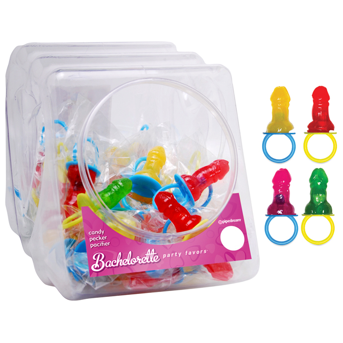 PD7428-99  Pipedream Products Bachelorette Party Favors Candy Pecker Pacifier (Display of