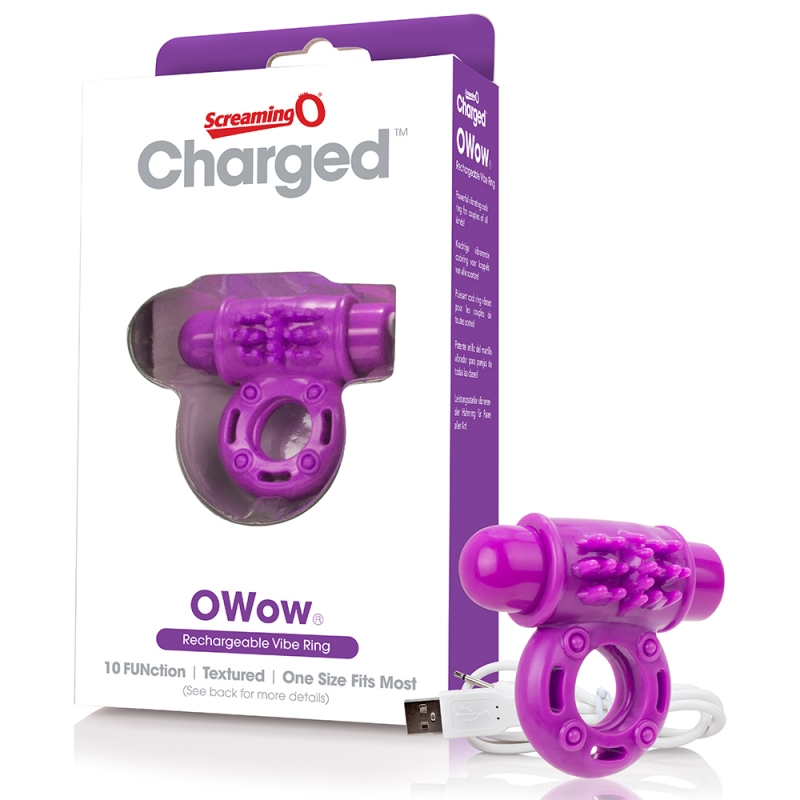 SCAOW-PU110 Screaming O Charged OWow Rechargeable Vibe Ring Purple