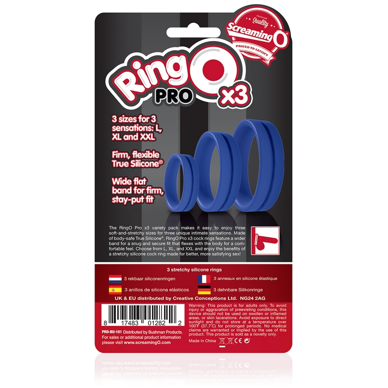 SCPRO-BU-110<br> Screaming O<br> RingO Pro x3<br> Blue SCPRO-BU-110 Screaming O RingO Pro x3 Blue